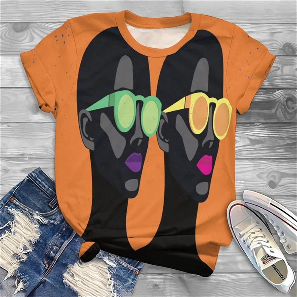Summer Africa Girl 3D Print T-shirts Women Streetwear Harajuku Casual Fashion Y2k Short Sleeve T Shirt O-neck Tees Tops Clothing
