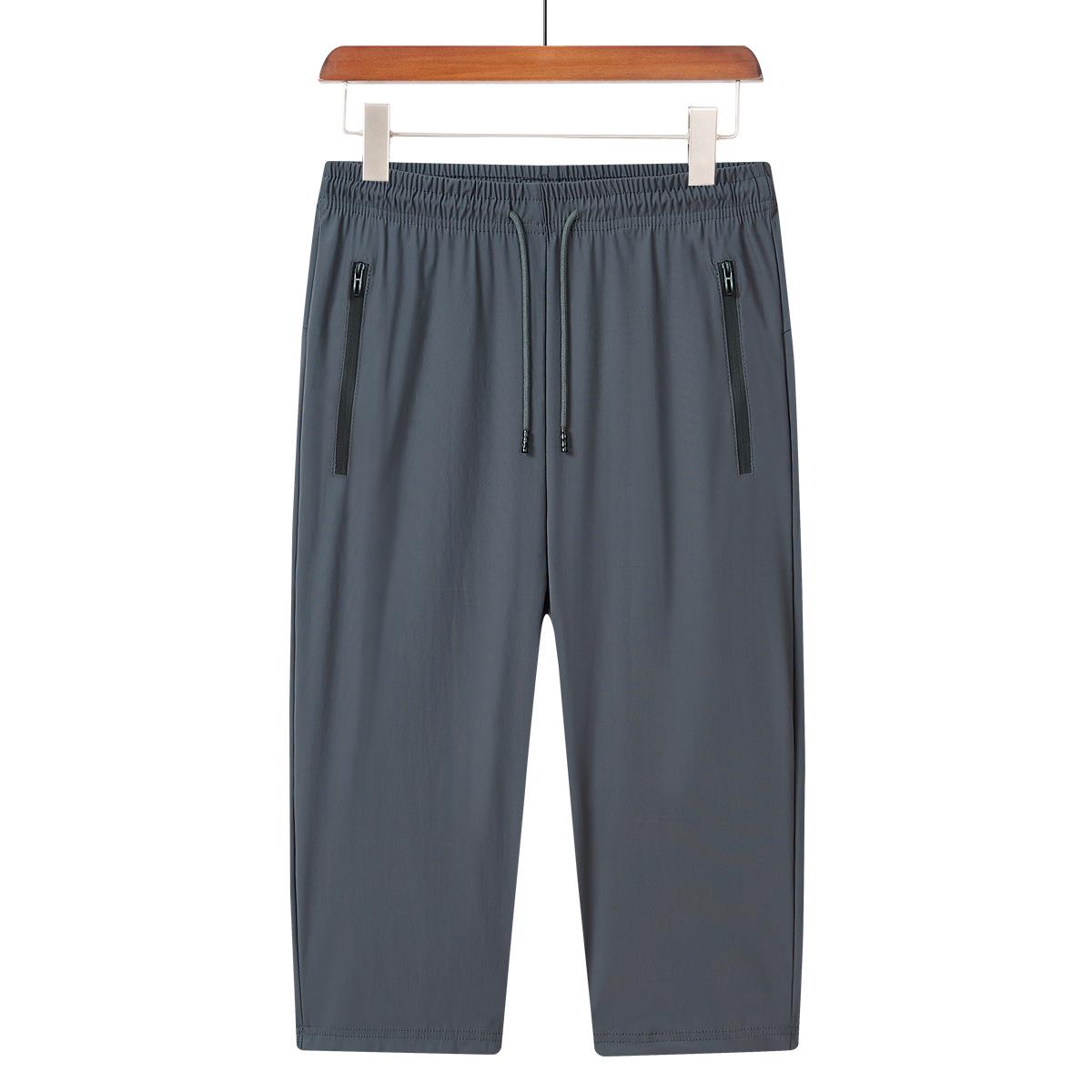 Men s Quick-Dry Ice Silk Casual Sports Shorts - Plus Size, Seven-Point Length 6XL