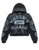 Europe, America 2025 American Graffiti Printing Men's and Women's Loose Casual Zipper Hooded Sweater Trendy Brand