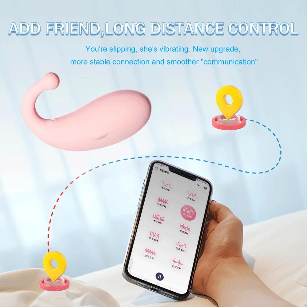 10 Modes Vibrators Whale Shape Vaginal Stimulator Vibrating Egg Bluetooth APP Control Sex Toys for Women G Spot Massage