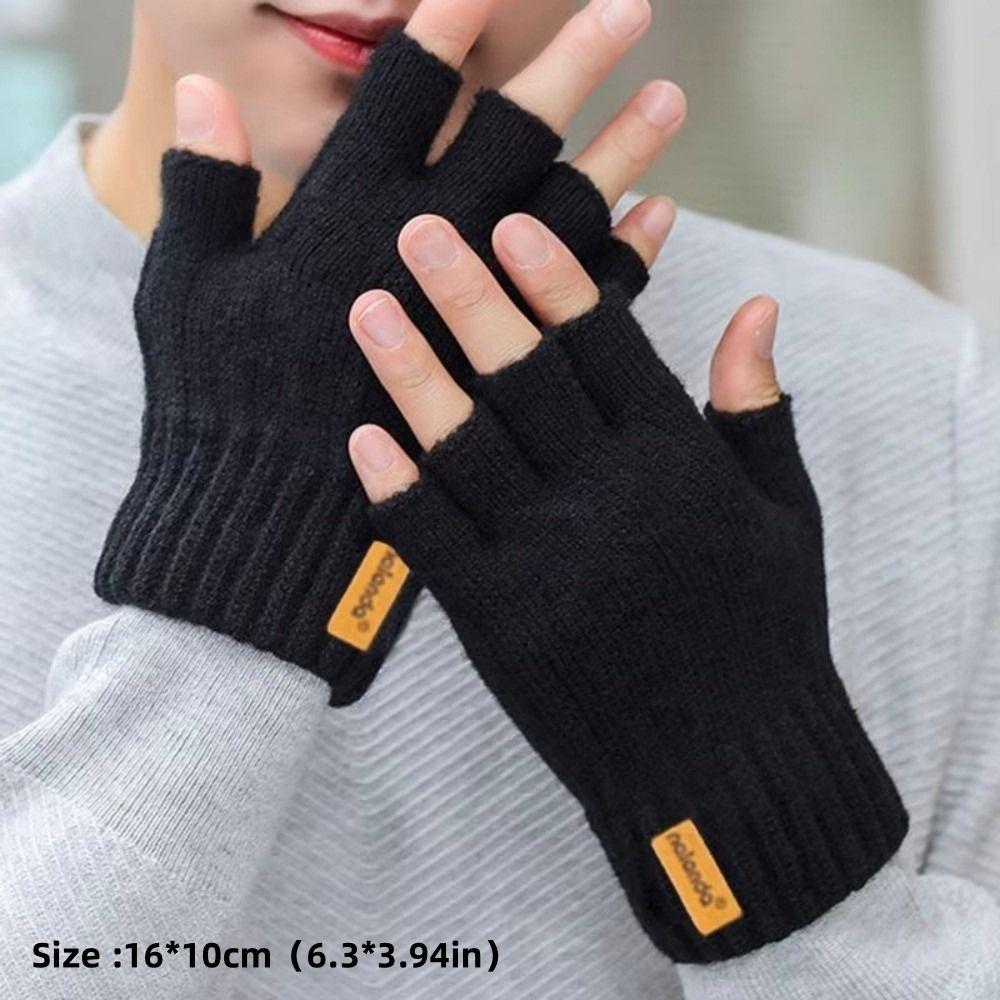 Winter Warm Fingerless Gloves Thicken Touchscreen Gloves New Knitted Gloves  For Men Women Gifts