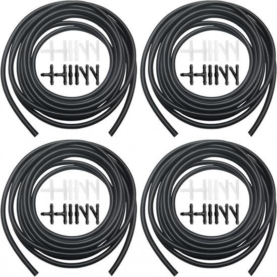 Windshield Washer Hose Kit - Includes 4 Meter Washer Fluid Hose & 12 Pcs Hose Connectors, Compatible With Most Vehicle Windshield Washer Nozzle