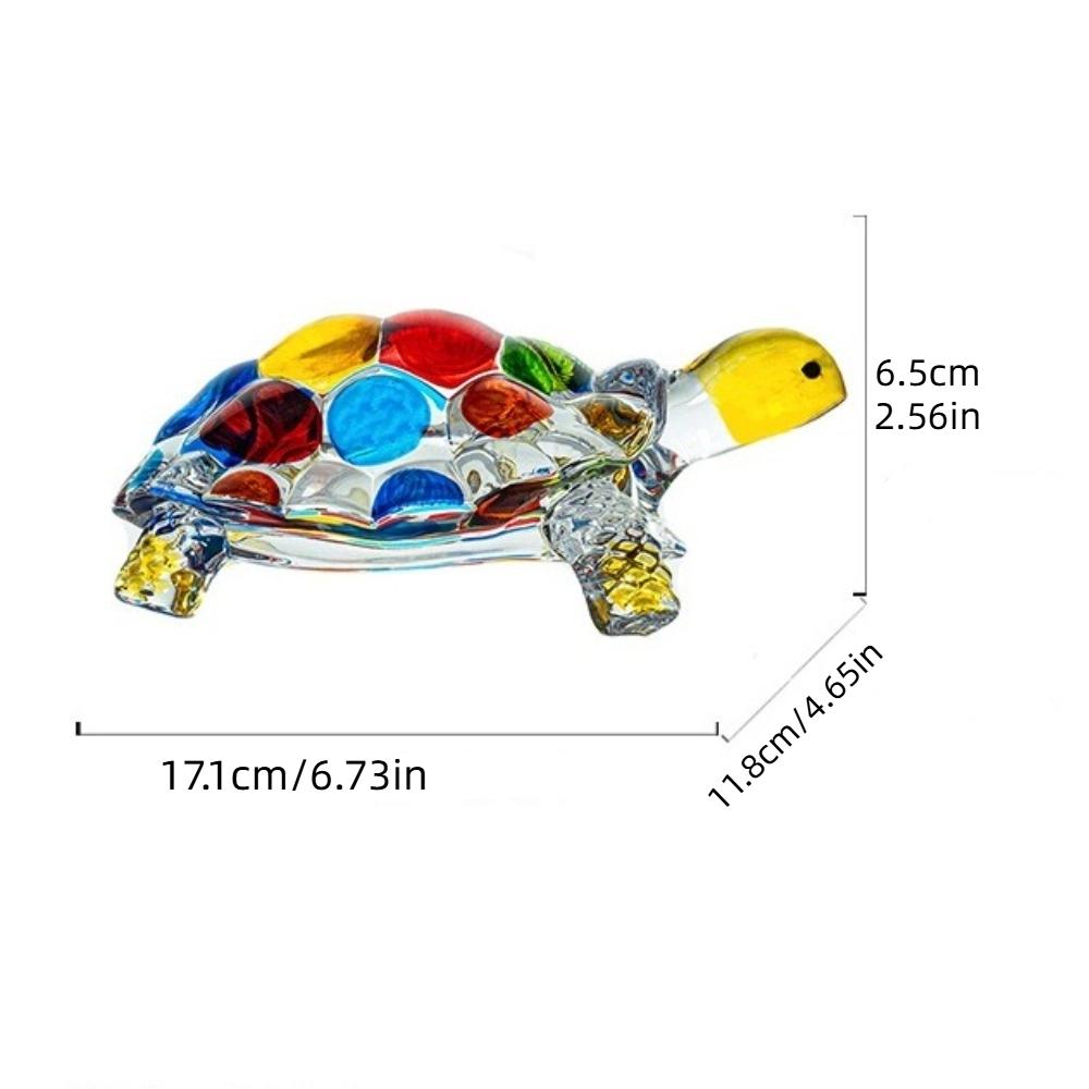 Clear Turtle Figurine Decoration Painted Tortoise Statue Craft Creative Turtle Ornament Desktop