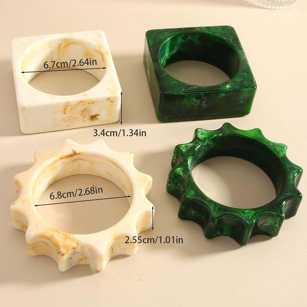 Square Chunky Bracelets Geometric Retro Hand Ring Wide Resin Bracelet Bangles  Jewelry Accessories