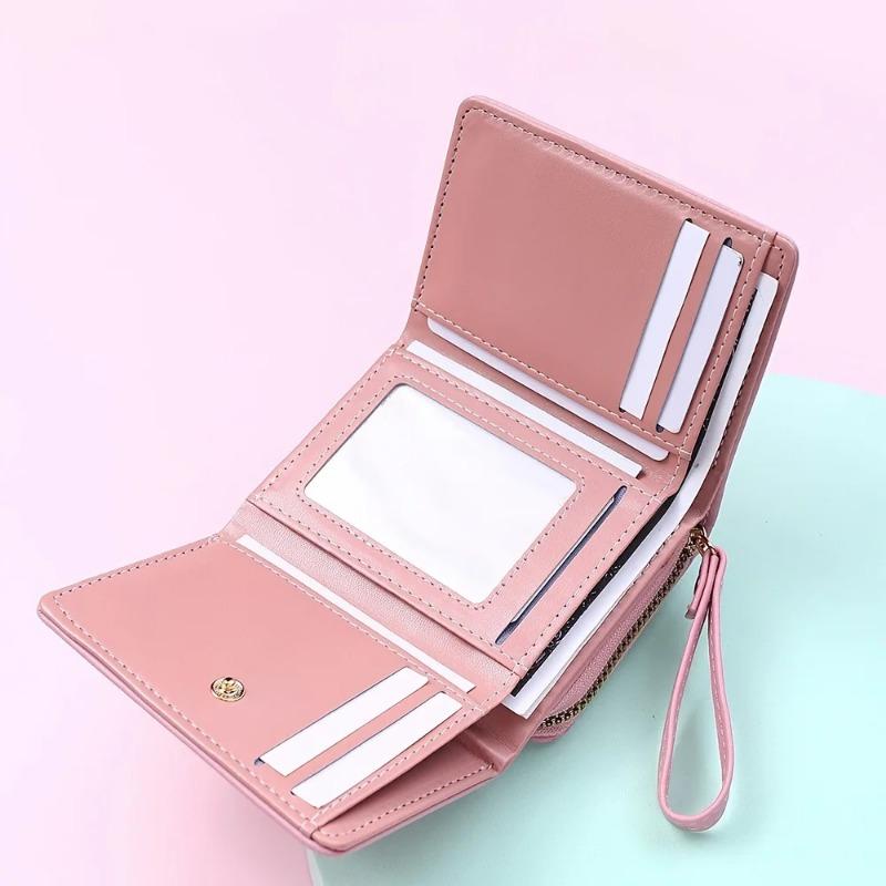 Klasická módní peněženka na mince se třemi skladbami pro ukládání karet Dámská příležitostná studentka Malá a velká kapacita