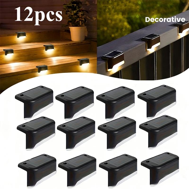 4/8/12/pcs Solar LED Lights Outdoor Garden Light Deck Lamp Solar Stairs Light Waterproof Solar Step Lamp Patio Garden Decoration