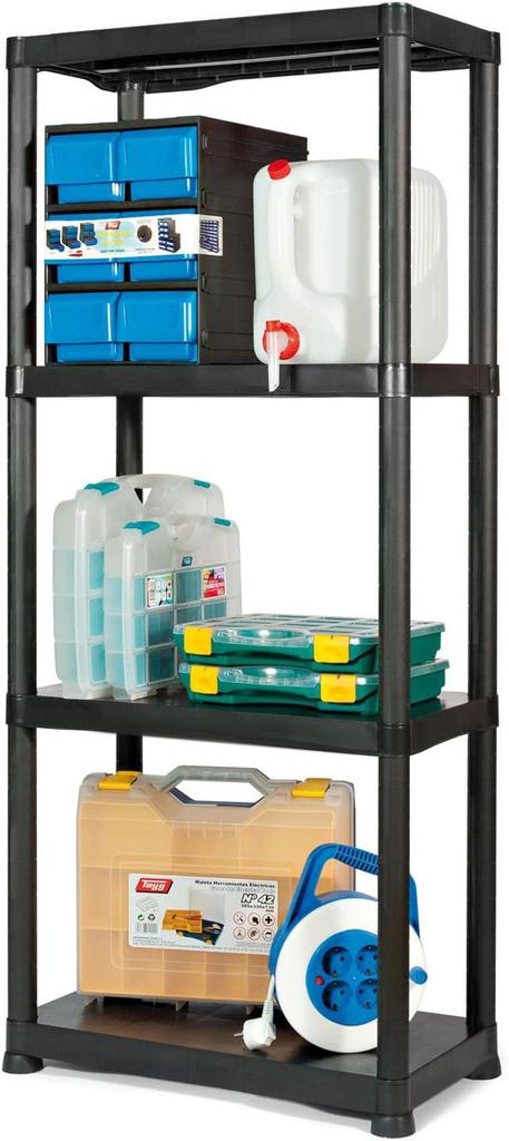 4-Tier Black Garage Storage Shelf For Basement Pantry Garage