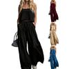 Sommer ärmelloses 2-teiliges Outfit für Damen, lässiges Crop-Cami-Top und weite Hosen, Loungewear-Partnerlook-Sets mit Taschen