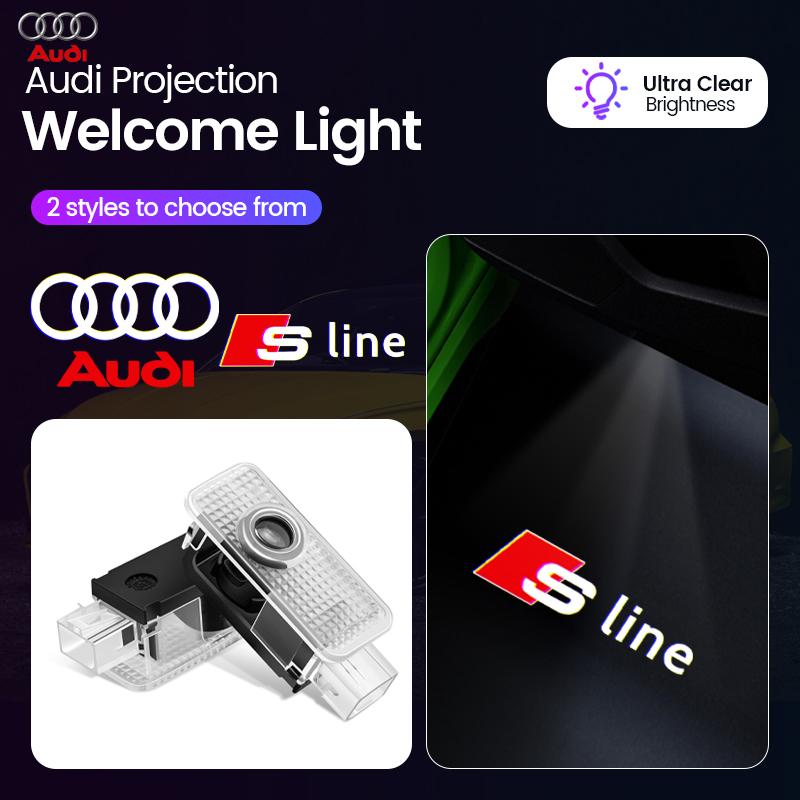 2Pcs Car Door Projector Logo Lamp Welcome Lights For a2 S Line RS quattro S4 S3 S5 S8 S7 S6 RS A6L A4L Q3 A3 Q7 A5 A8L A4 Q2