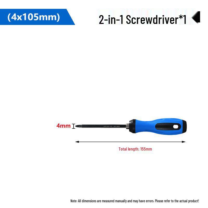 2-in-1 Multi-Functional Manual Screwdriver: Phillips & Flat-head