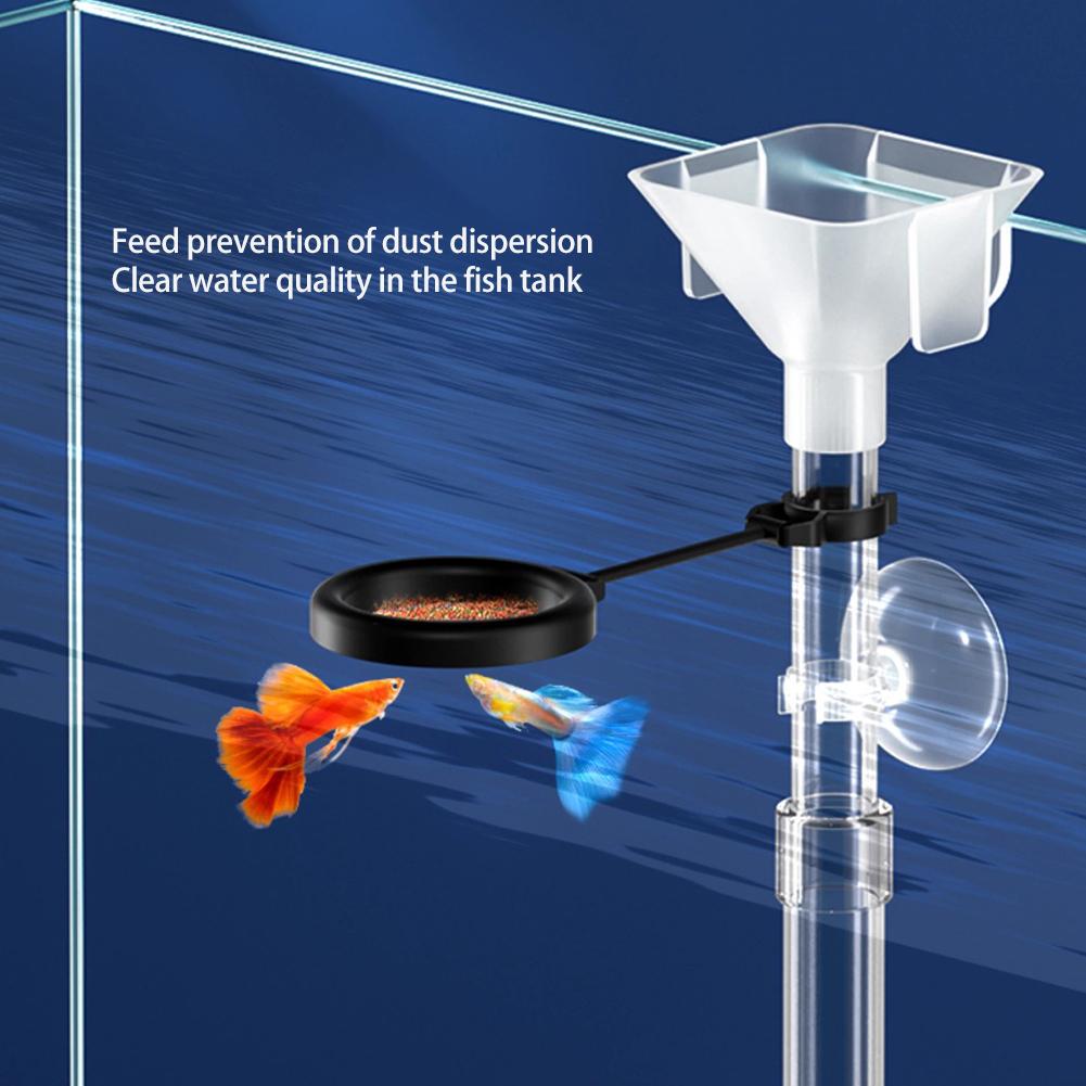 Acrylic Aquarium Fish Feeder Transparent Tube Floating Sinking Feed Suction Cup Feeding Ring Fish Tank Accessory