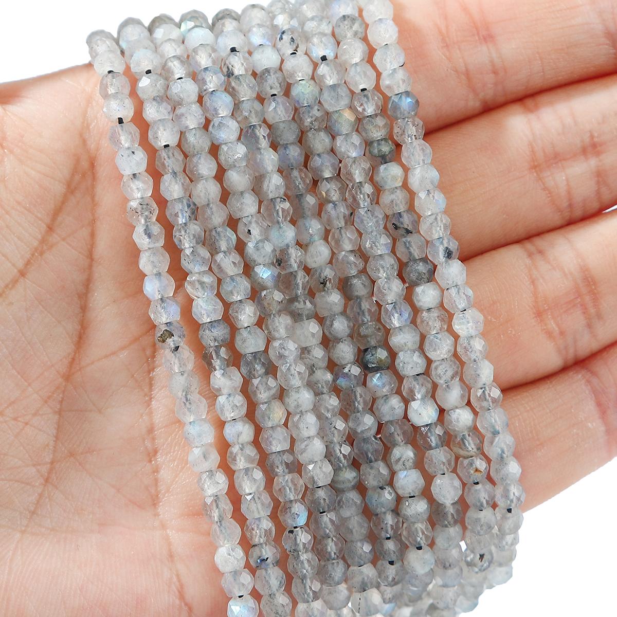 

4x2 мм граненые бусины из натурального камня розового кварца, аметисты, аквамарины, бусины для изготовления ювелирных изделий Spectrolite