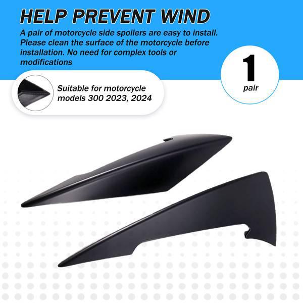 

1 Pair Black Wind Deflectors for 2023-2024 Yamaha XMAX300 Wide Body Side Profile None