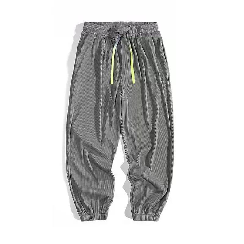 Ice pants men's summer new thin large size loose nine points sports Harlan handsome youth stripes casual