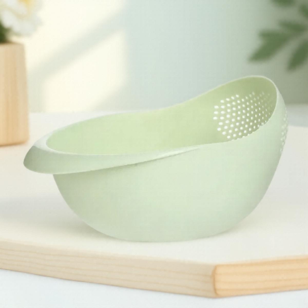 

Rice Sieve Plastic Colander Strainer Basket Kitchen Tools Food Beans Fruit Bowl Drainer Cleaning зелёный