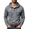 Men's Long Sleeve Hoodie with Multiple Pockets and Hood for Outdoor Activities