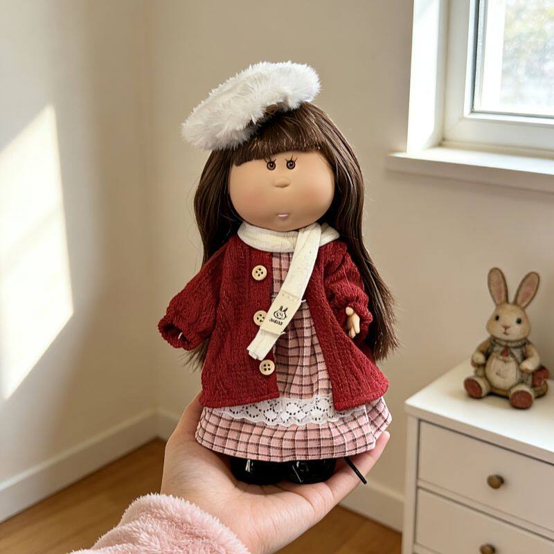 In Stock Pippa Potato Doll 24cm Vinyl Doll Figurine Green Plaid Outfit Collectible Toy Home Decor Girl Birthday Surprise Gifts