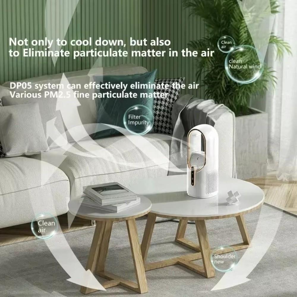 6 Speed Control Electric Fan Timer Function Leafless Desk Fan Portable Desktop Air Cooler