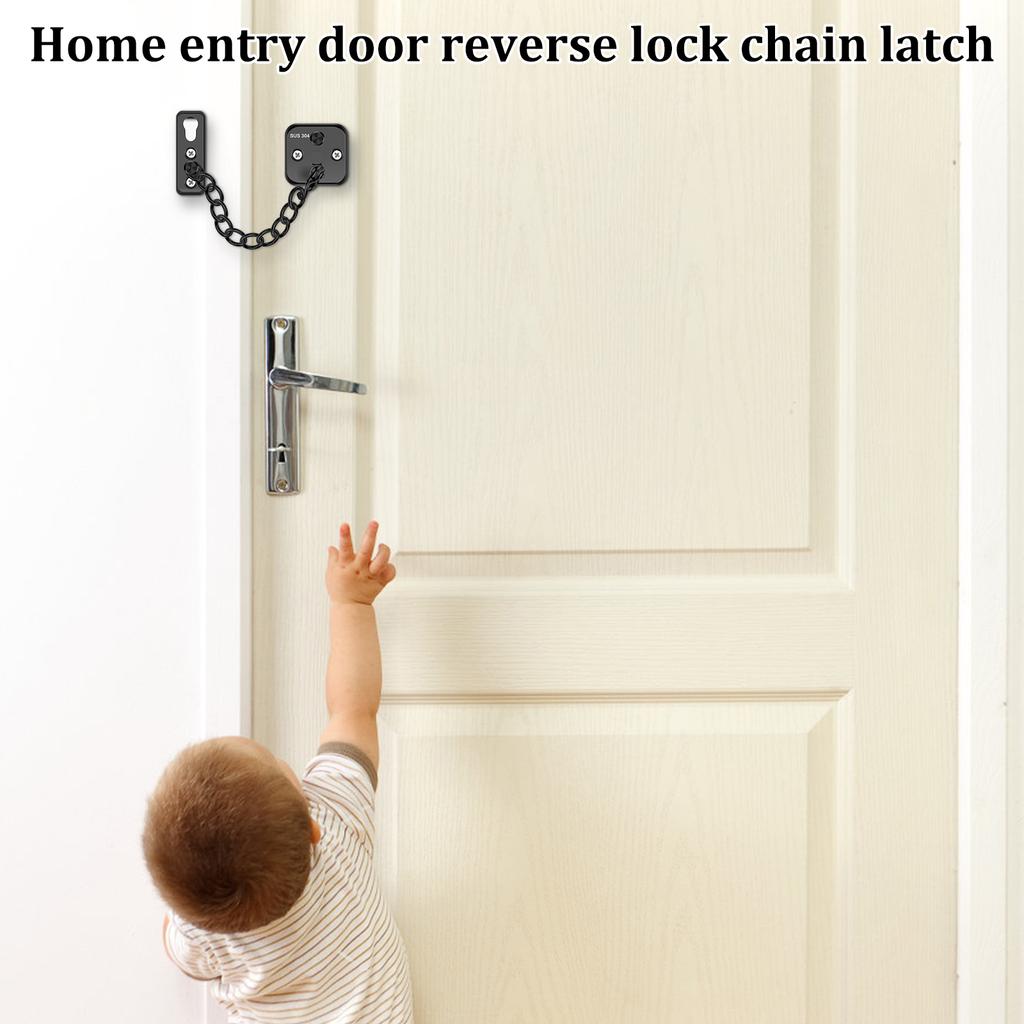2pcs Door Chain Lock Door Latch Guard Stainless Steel Safety Chain Door Bolt With Adjustable Ring for Door Barn Door Fence Door