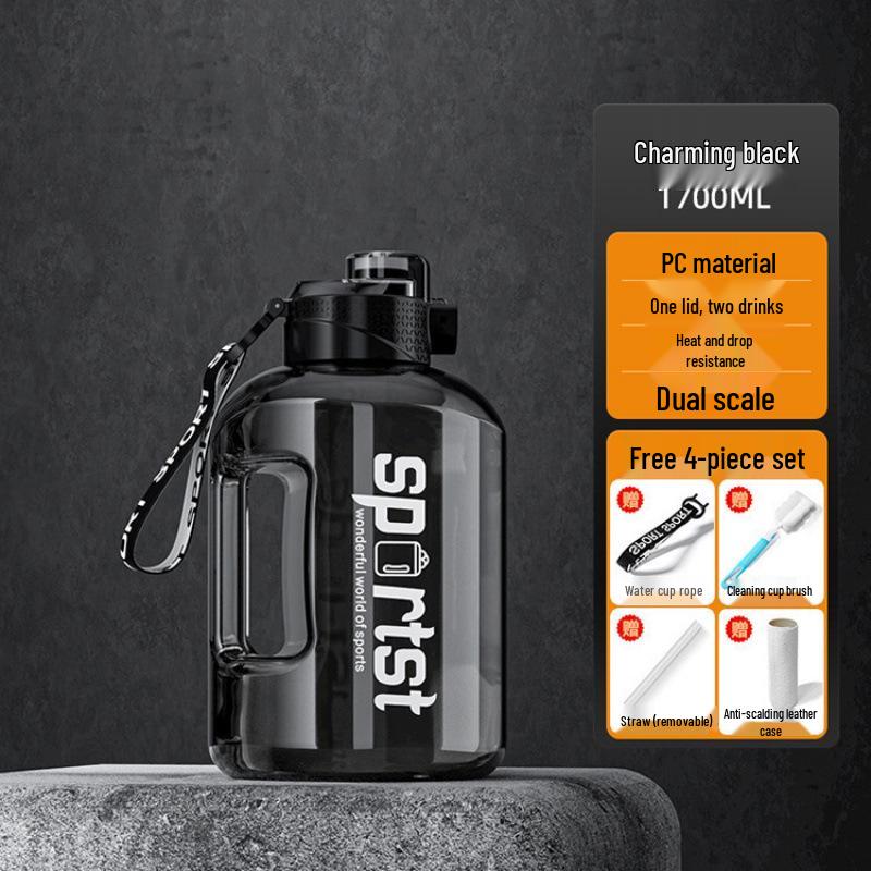 Large Capacity Sports Water Bottle - Portable Plastic for Fitness, Students, and Everyday Use