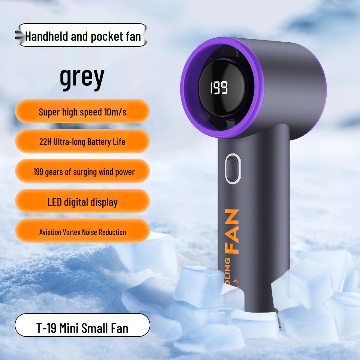 

T20 Portable Handheld Fan - USB Rechargeable, Long Battery, Strong Wind, Mini Turbine Design