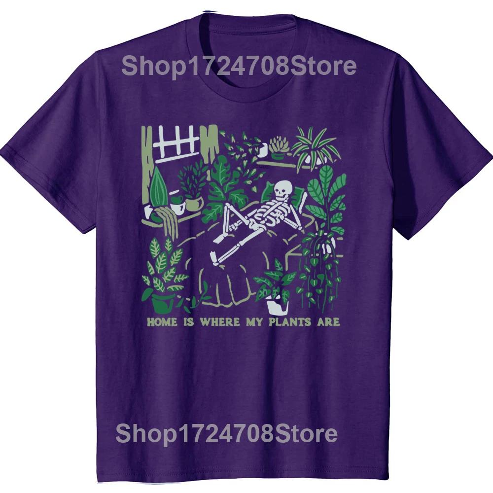 

Смешные Любитель Растений Садовод Дом Там, Где Мои Растения Футболки Футболка Мужская Женская Мода Повседневная Оверсайз 100% Хлопок Футболка XL