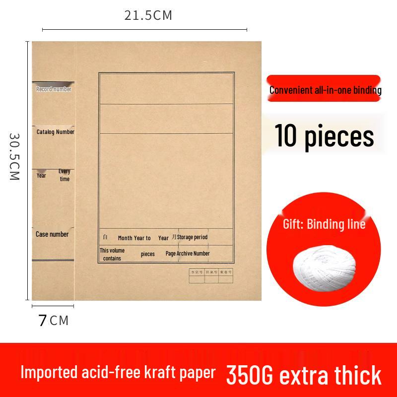 50 A4 Kraft Paper Document Archive File Folder Covers for Storage and Binding