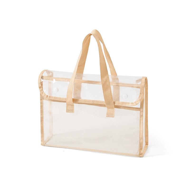 Geantă de mână transparentă din PVC pentru documente: Geantă impermeabilă pentru depozitarea cărților și a examenelor studențești