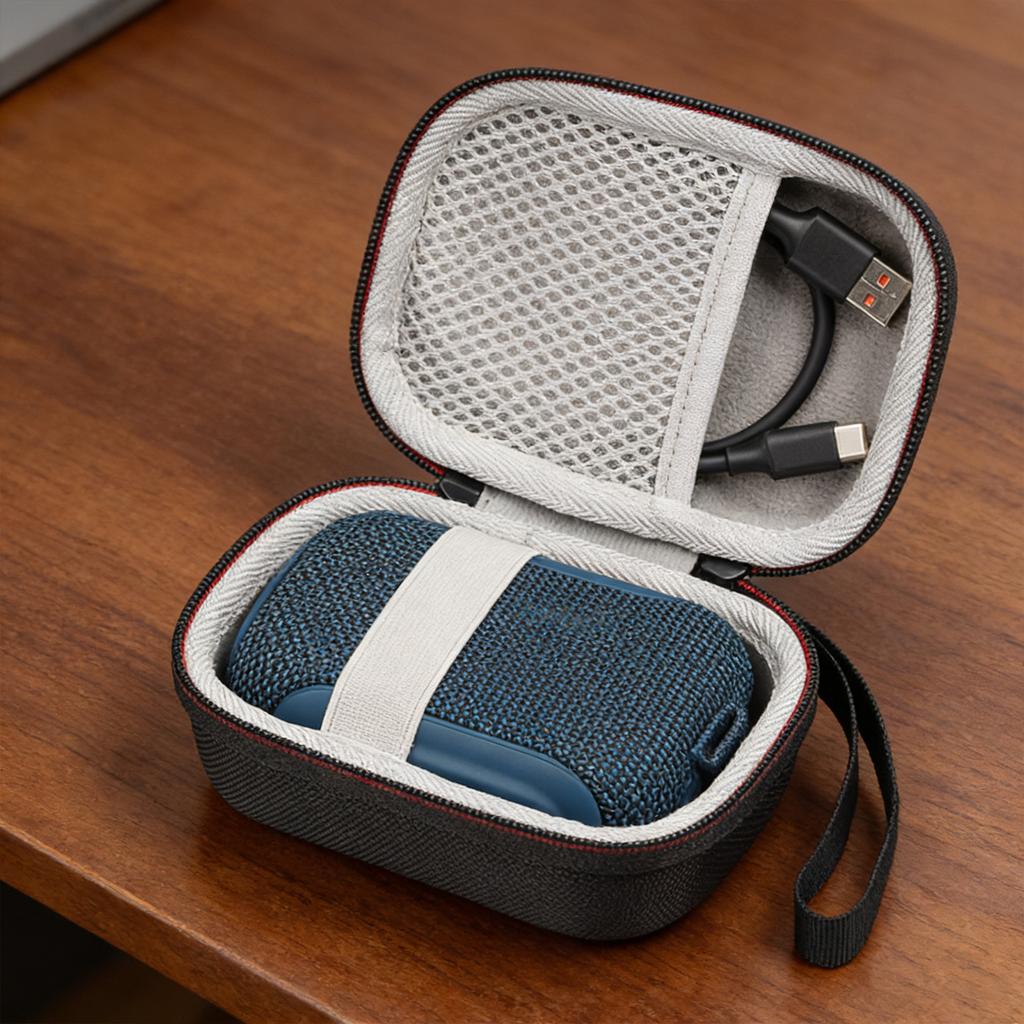 Portable Protective Case with Mesh Pocket Hard EVA Travel Case Shockproof Travel Carrying Case for JBL Go 5 Speaker Accessories