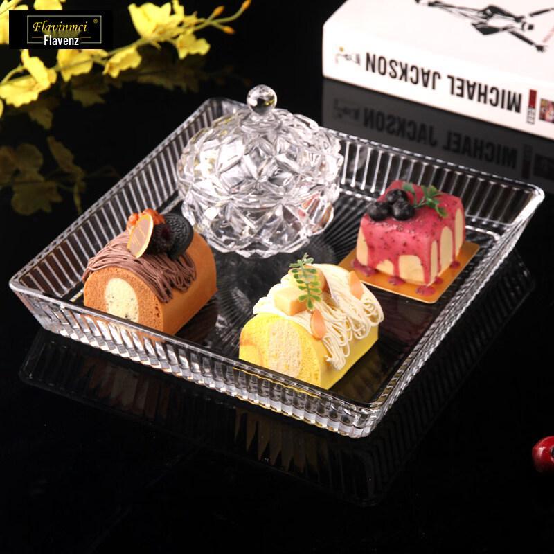 Flavinmci Glass Dessert and Snack Plate