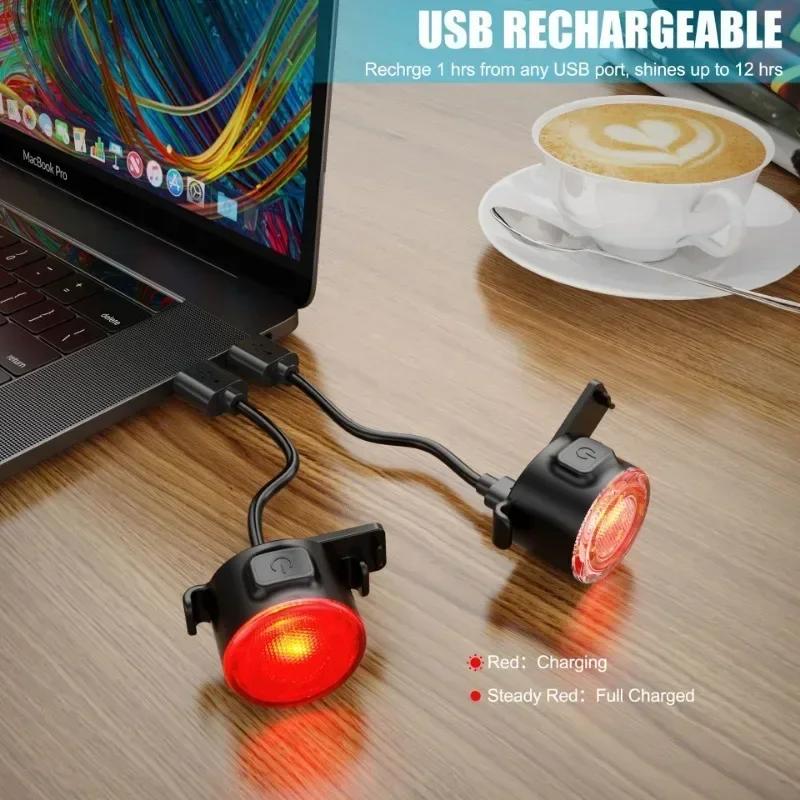 Bicycle Taillights Red/White Waterproof MTB Bike Lamp Battery Powered Warning Cycling Tail Light LED Headlight Rear Lamp 6 Modes