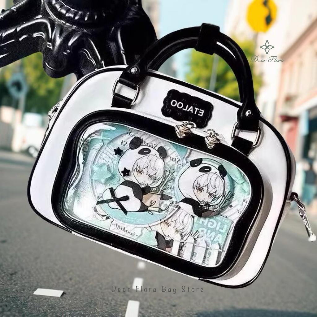 New Y2K Ita Sling Tote Roomy Sports Shoulder Carry Bag Charming Girls Transparent Messenger Bag DIY Display Everyday Handbags