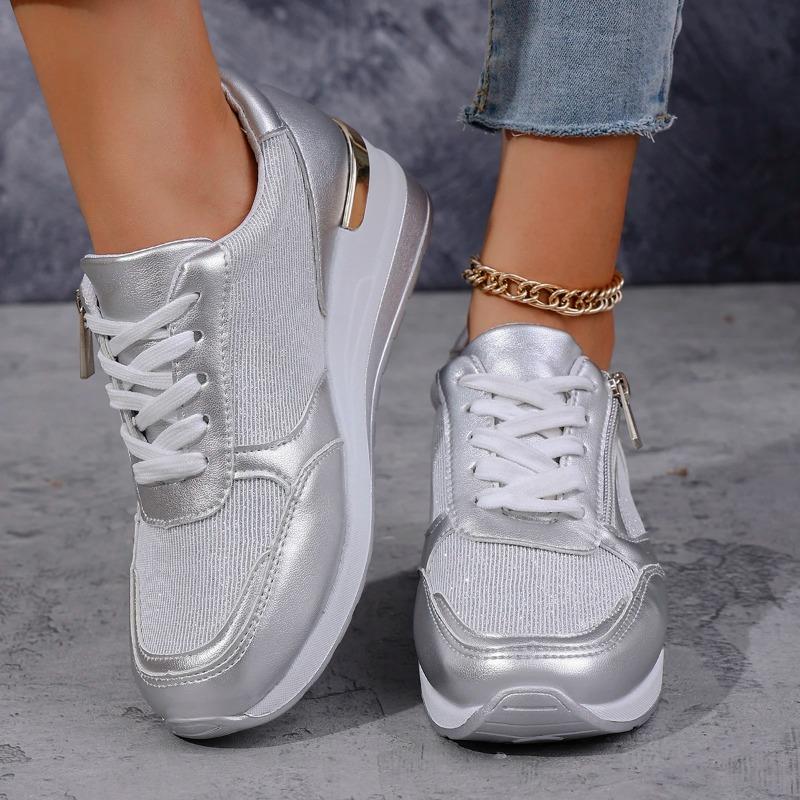 2025 Herbst Neue Damen Bequeme Seitlicher Reißverschluss Design Sneaker Trend Mode Lässige Plateau Schuhe Zapatos De Mujer