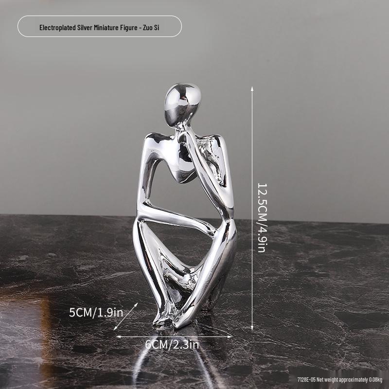 Set aus 3 modernen minimalistischen Miniatur-Ornamenten für die Heim- und Studierendekoration