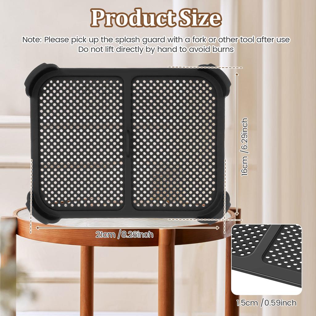 Heißluftfritteuse Spritzschutz für Ninja AF500 Wiederverwendbare Silikon-Heißluftfritteuse Spritzschutz Effektiver Fett Spritzschutz Backzubehör