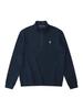Men's Half-Zip Stand Collar Polo Hoodie with Small Horse Embroidery & Long Sleeves