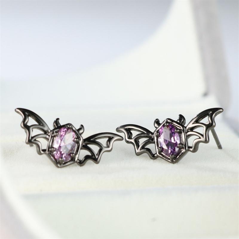 Wish bat shape stud earrings simple personality niche elegant stud earrings earrings
