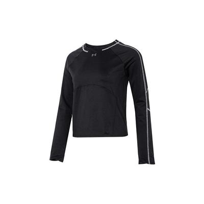 Striped Sport Casual Crew Neck Long Sleeve T-Shirt Women Tops Black 1373970-001