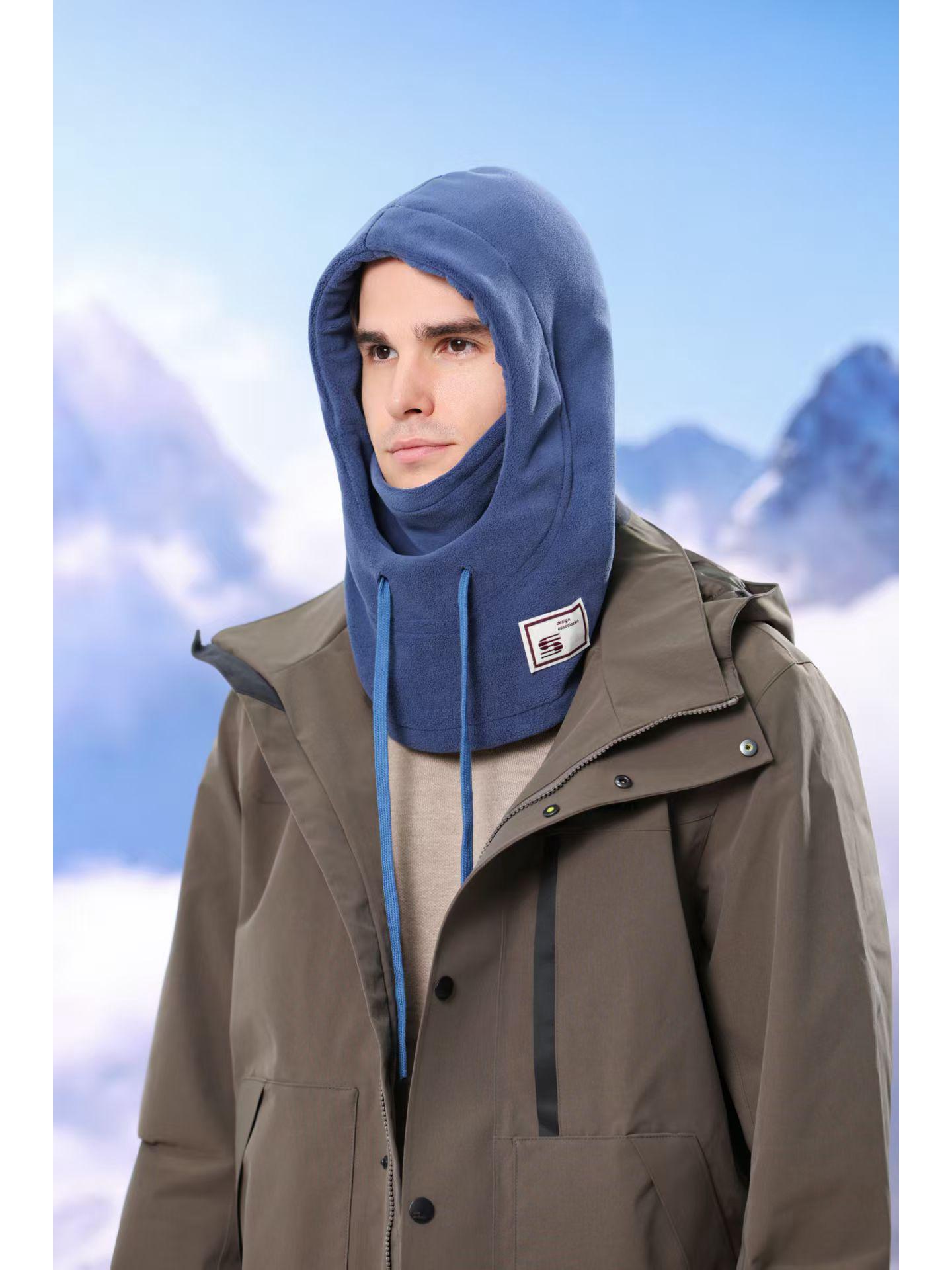 

Унисекс Зимний Велосипедный Балаклава: Ветрозащитная флисовая шапка-пуловер, шарф и маска для лица в комплекте One Size