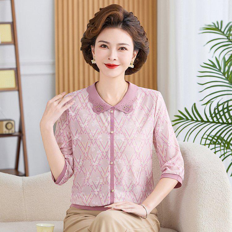 

Women s Casual Summer Plus Size 3/4 Sleeve Loose Top 5XL розовый