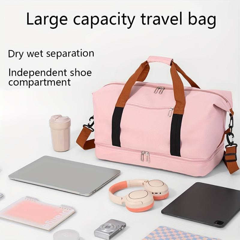 Large Capacity Versatile Travel Bag with Shoe Compartment - Durable Oxford Fabric, Portable Sports Gym Storage Bag, Weekender Overnight Bag