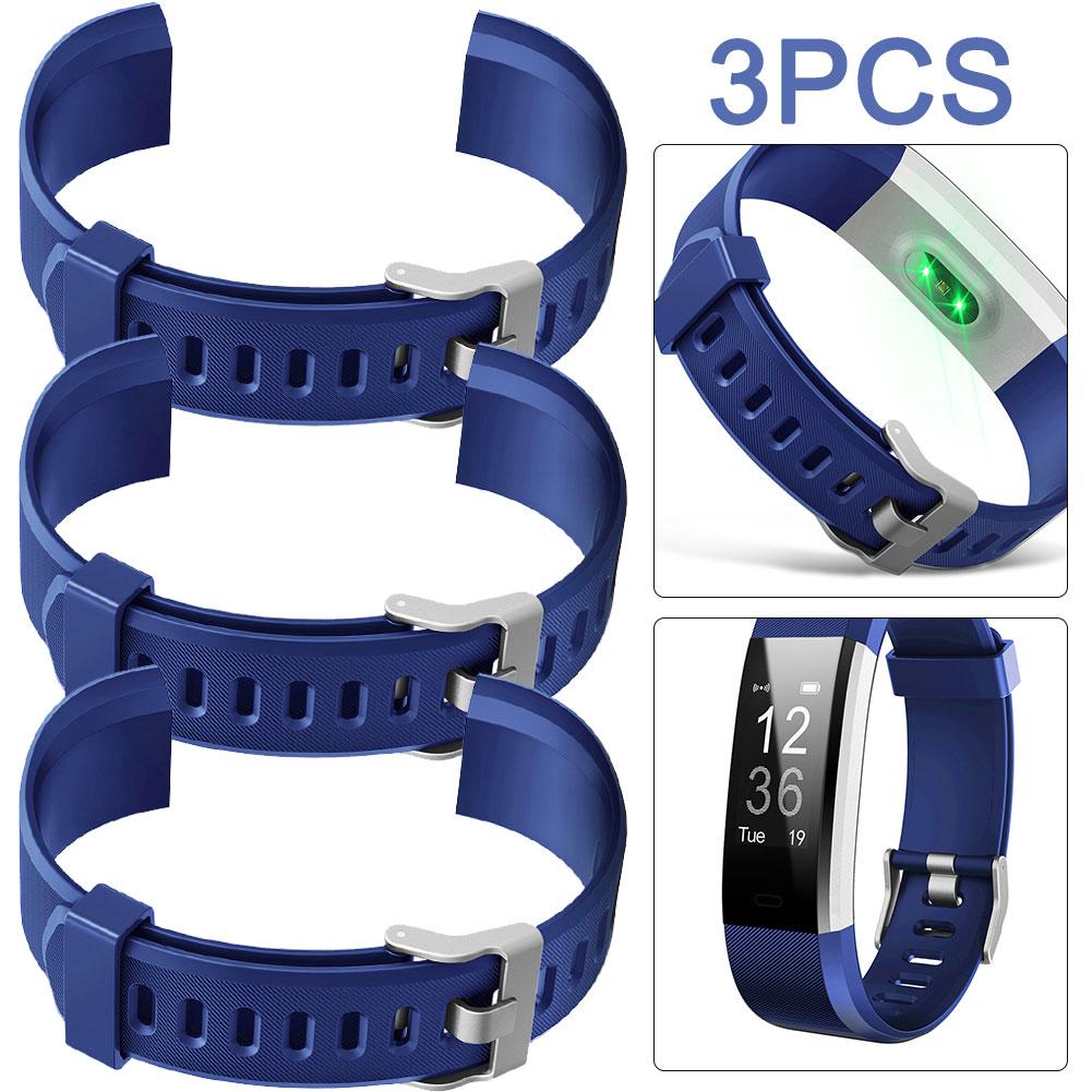 

* 3Pcs 20mm Replacement Band Silicone Smart Watch Wrist Strap for ID115Plus HR (