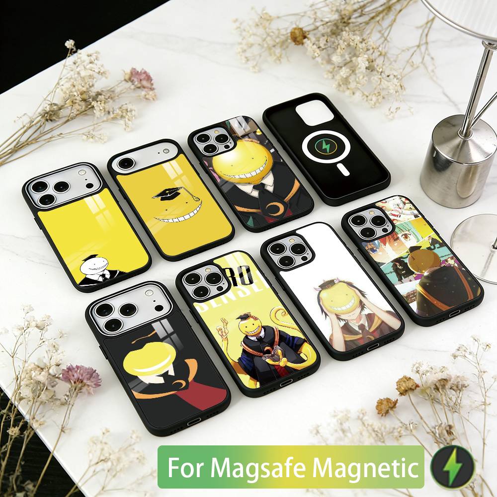 Koro-sensei Phone Case For iPhone17,16,15,14,13,12,11 Plus,Pro Magnetic with Magsafe Wireless Charging