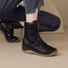 Women's Spring/Fall PU Soft Leather Short Boots with Thick Soles Elegant Mom-Style Boots