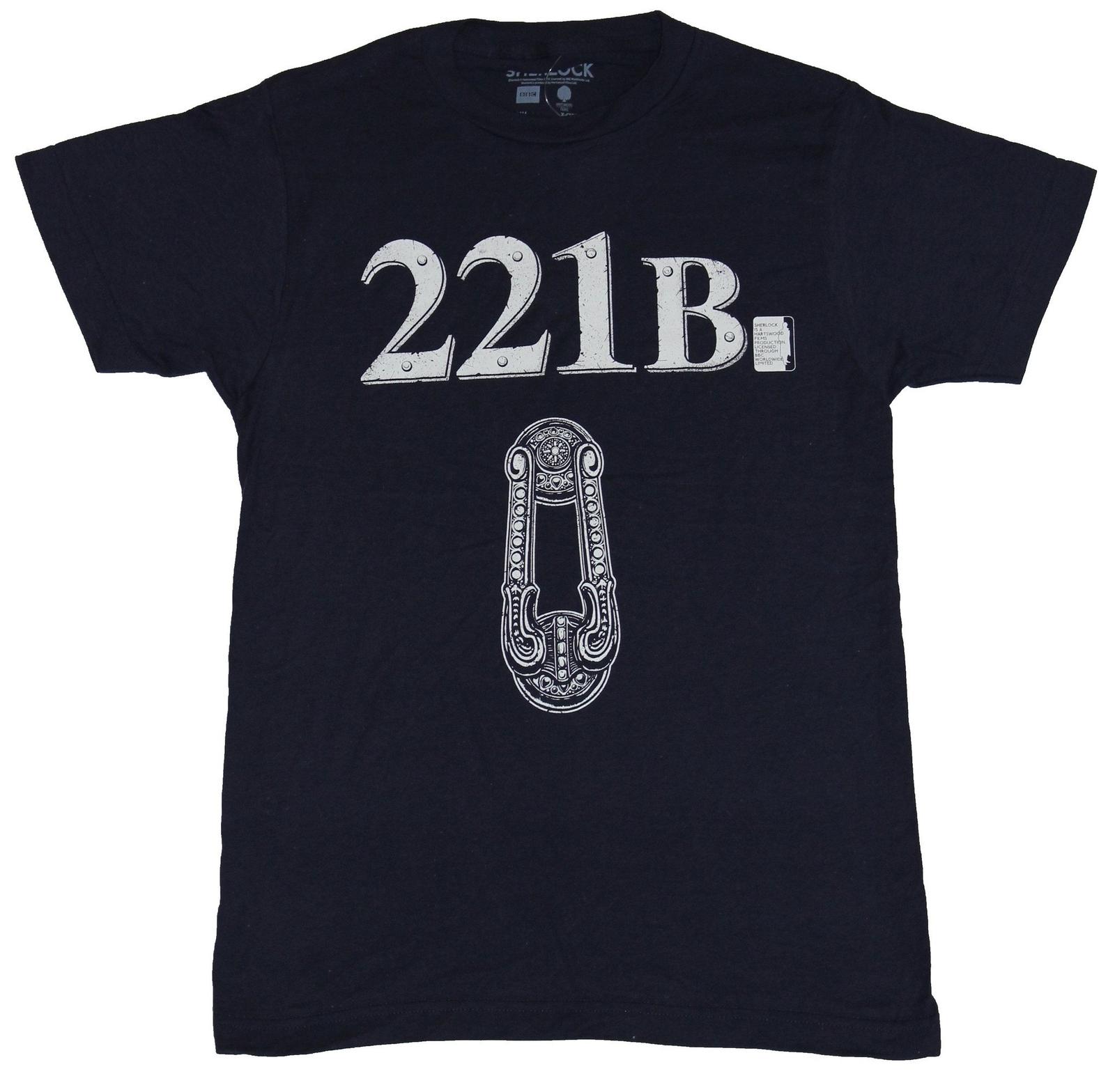 Sherlock (BBC TV Series) Adult New T-Shirt - 221B Door knocker Pic XXL