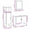 3 Piece Bathroom Furniture Set Smoked Oak Wood Based Material