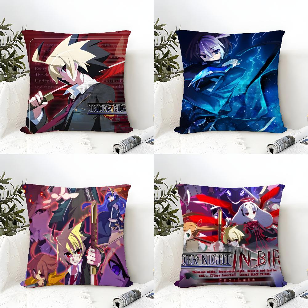 2D Fighting Game U-Under Night In-Birth 1 Linen Cushion Covers For Decorative Sofa Home Pillows Case Car Chair Pillows Cases