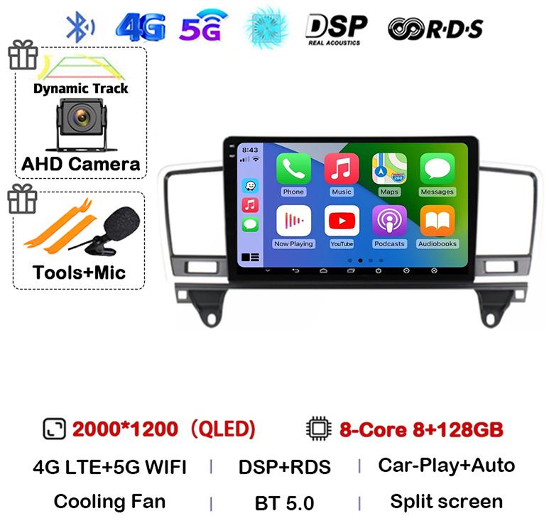 Android 14 Carplay Auto Car Radio For Mercedes-Benz M-Class M Class W166 ML 2011 2012 2013 2014 2015 GPS Multimedia Video Player