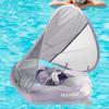 Flutuador de natação para bebês com dossel não inflável macio estável infantil para piscina roxo