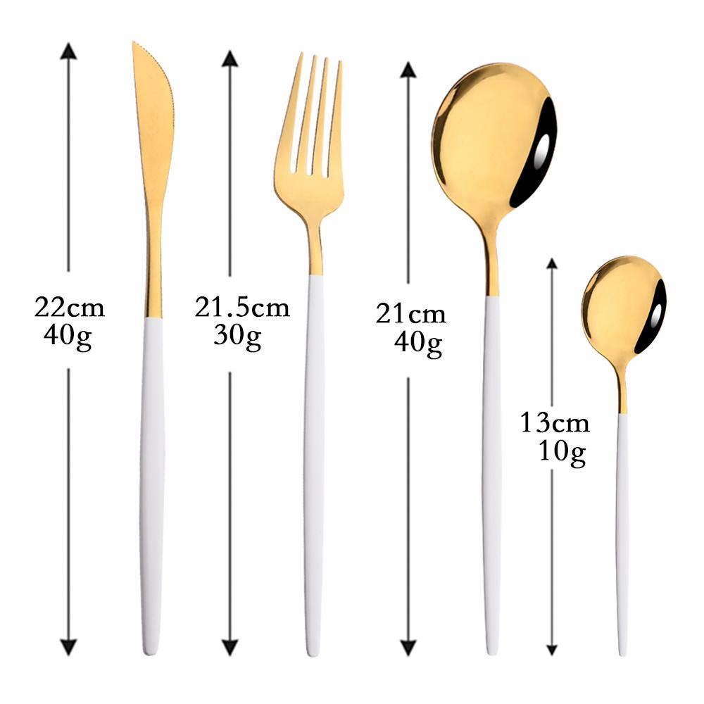 Mirror Rose Gold Flatware Cutlery Set Sainless Steel Home Dinnerware Party Fork Spoon Dessert Knife Kitchen Dinner Tableware Set